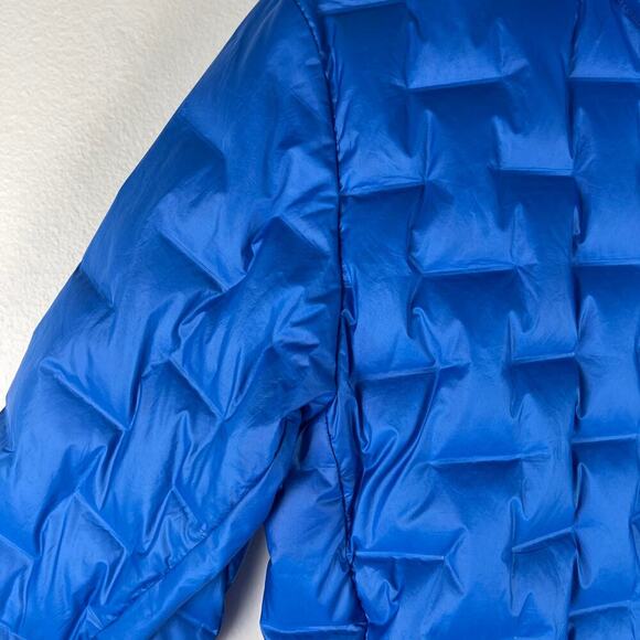 Adidas Terrex Blue Lite Down Hooded Puffer Jacket Packable Men's Medium SAMPLE - Picture 9 of 15